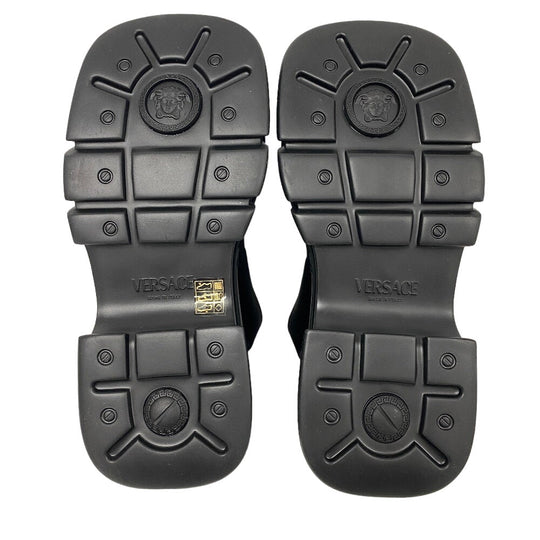 VERSUS VERSACE Sandals leather black 37 Thick Sole strap Medusa Women 37 Used Authentic