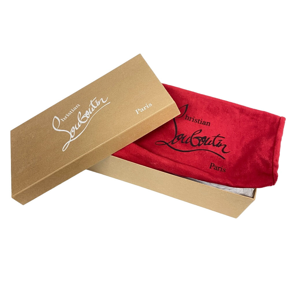 Christian Louboutin loafers leather black 39 logo strap MONMOC DONNA Women 39 Used Authentic