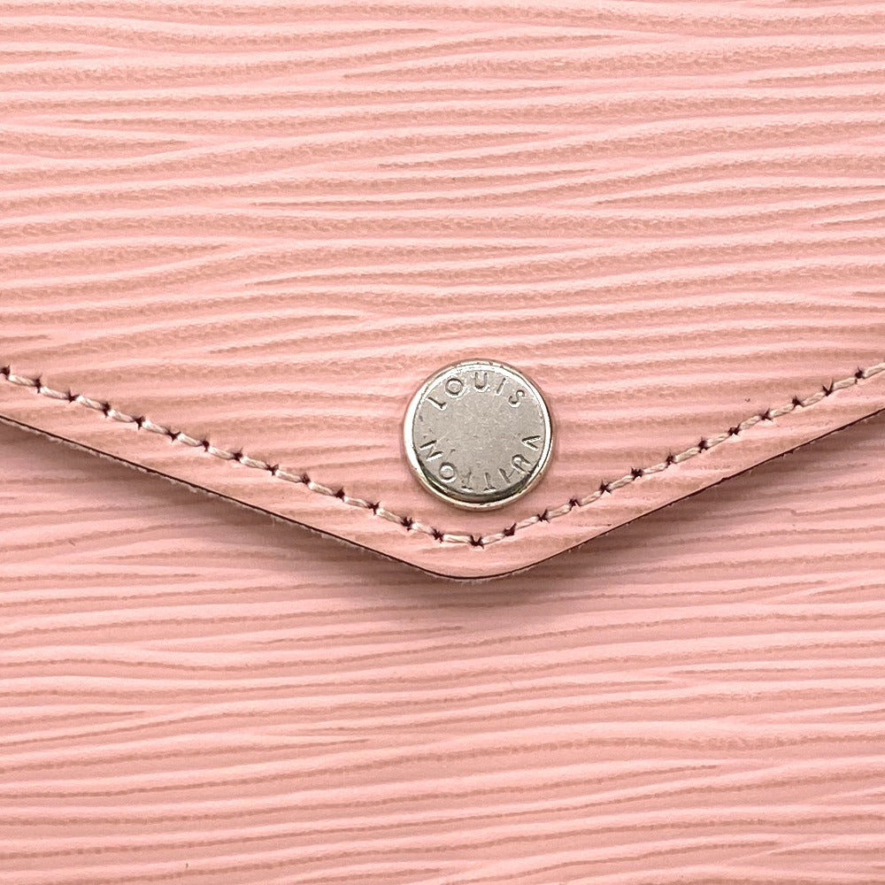 LOUIS VUITTON Long Wallet Purse M62467 leather pink Chain wallet Epi Pochette ferry Women Used Authentic