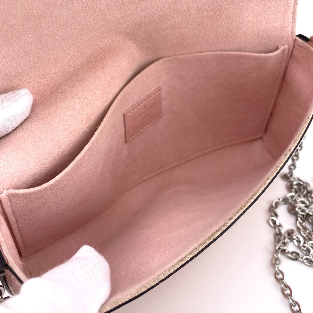 LOUIS VUITTON Long Wallet Purse M62467 leather pink Chain wallet Epi Pochette ferry Women Used Authentic