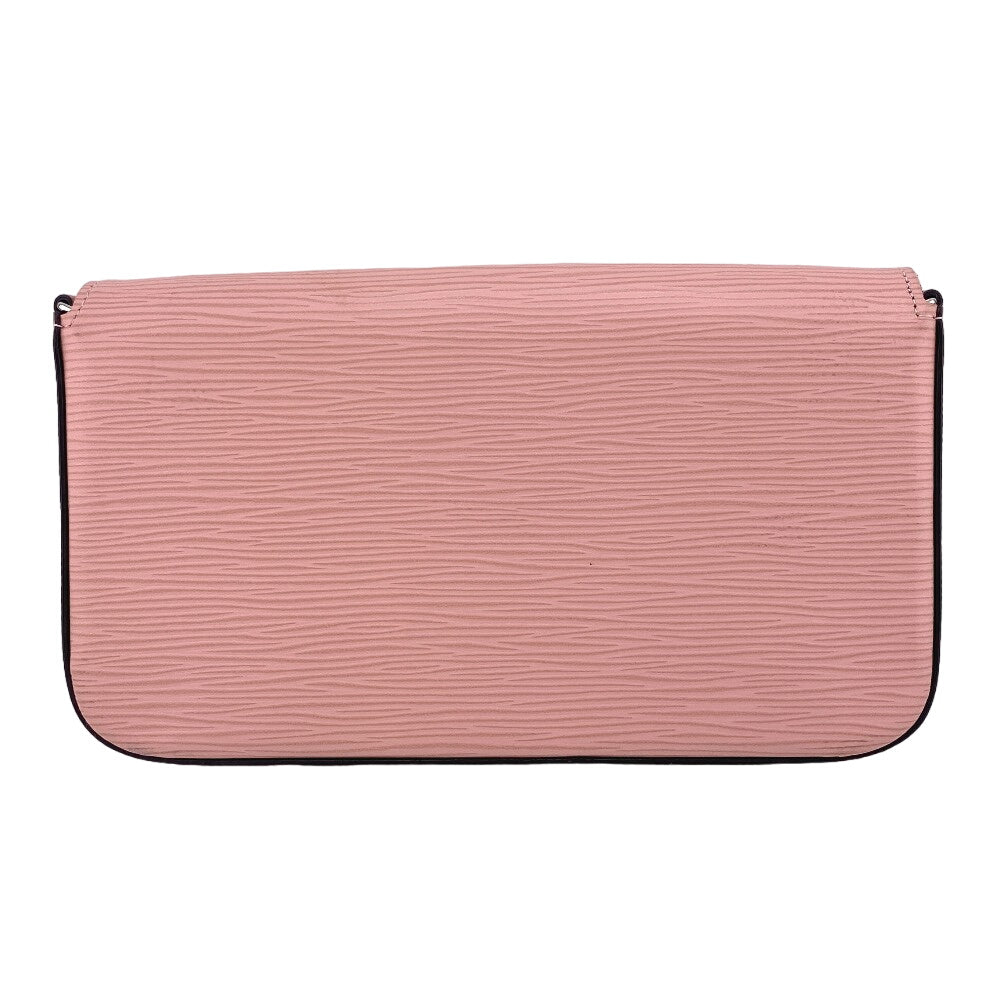 LOUIS VUITTON Long Wallet Purse M62467 leather pink Chain wallet Epi Pochette ferry Women Used Authentic