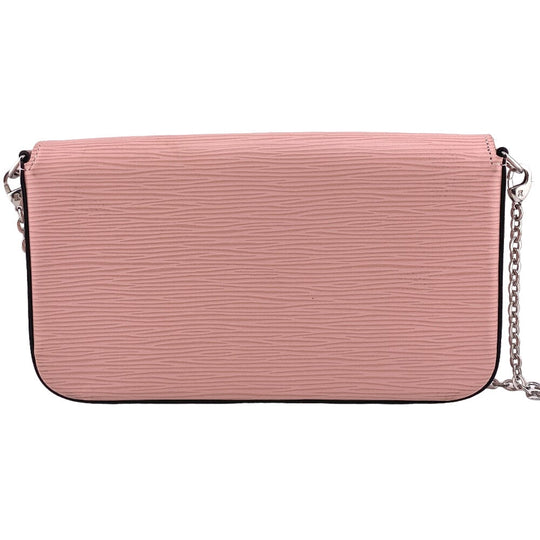 LOUIS VUITTON Long Wallet Purse M62467 leather pink Chain wallet Epi Pochette ferry Women Used Authentic