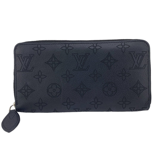 LOUIS VUITTON Long Wallet Purse M61867 Calfskin black Zip Around Calf Black Mahina Zippy wallet Women(Unisex) Used Authentic