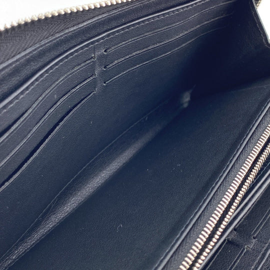 LOUIS VUITTON Long Wallet Purse M61867 Calfskin black Zip Around Calf Black Mahina Zippy wallet Women(Unisex) Used Authentic