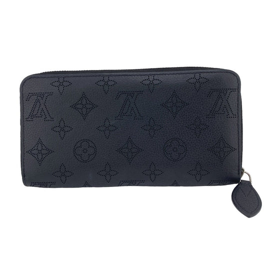 LOUIS VUITTON Long Wallet Purse M61867 Calfskin black Zip Around Calf Black Mahina Zippy wallet Women(Unisex) Used Authentic