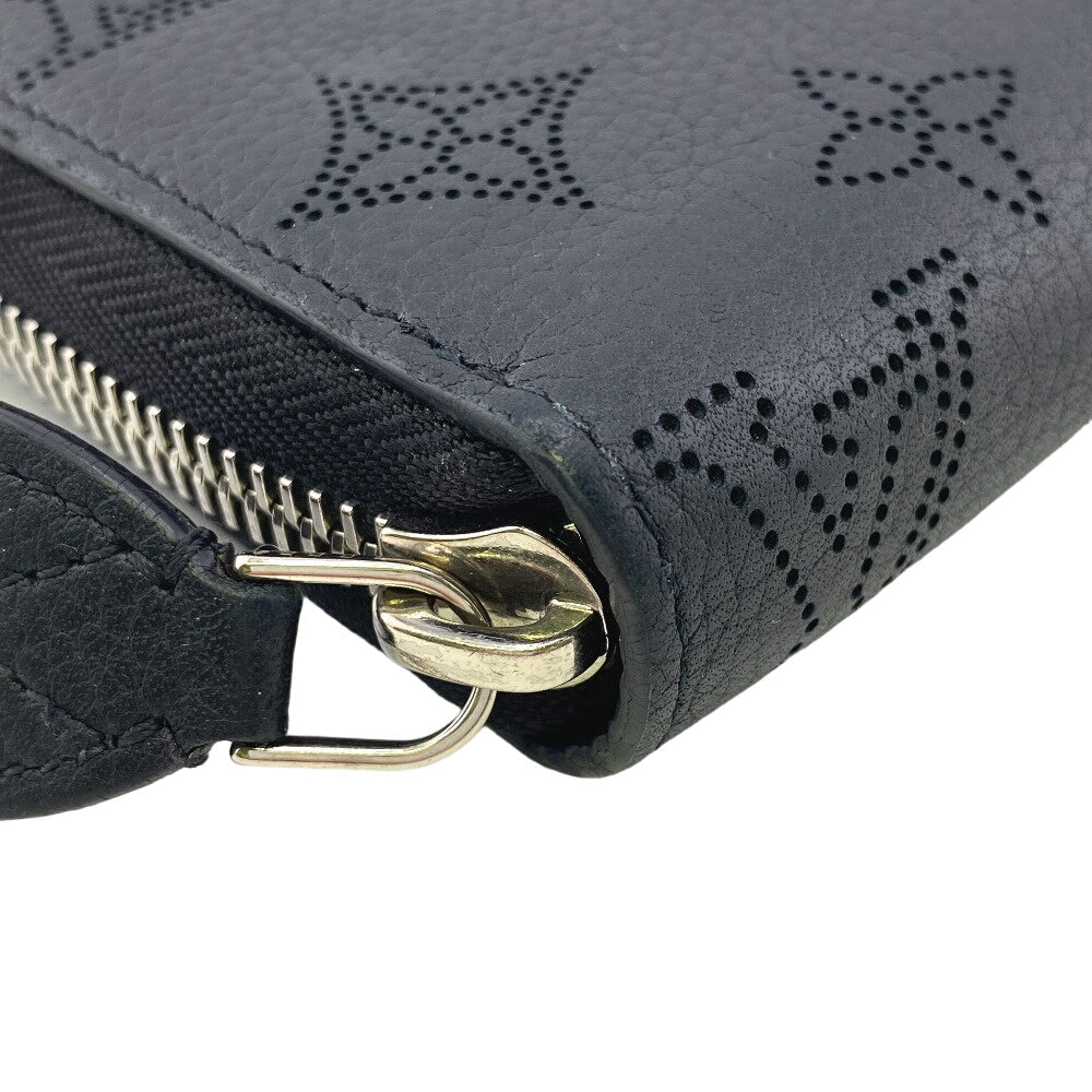 LOUIS VUITTON Long Wallet Purse M61867 Calfskin black Zip Around Calf Black Mahina Zippy wallet Women(Unisex) Used Authentic
