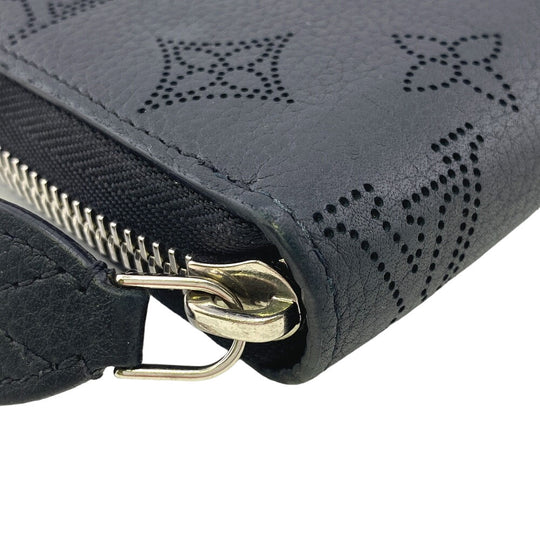 LOUIS VUITTON Long Wallet Purse M61867 Calfskin black Zip Around Calf Black Mahina Zippy wallet Women(Unisex) Used Authentic