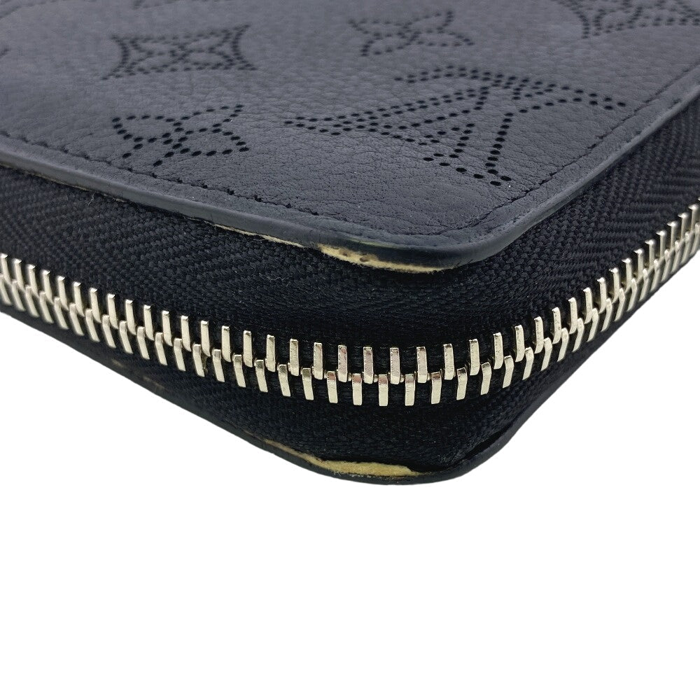 LOUIS VUITTON Long Wallet Purse M61867 Calfskin black Zip Around Calf Black Mahina Zippy wallet Women(Unisex) Used Authentic