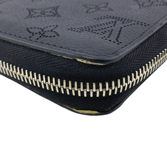 LOUIS VUITTON Long Wallet Purse M61867 Calfskin black Zip Around Calf Black Mahina Zippy wallet Women(Unisex) Used Authentic