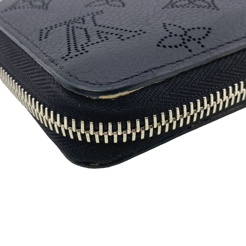 LOUIS VUITTON Long Wallet Purse M61867 Calfskin black Zip Around Calf Black Mahina Zippy wallet Women(Unisex) Used Authentic