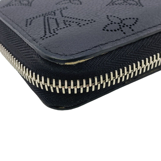LOUIS VUITTON Long Wallet Purse M61867 Calfskin black Zip Around Calf Black Mahina Zippy wallet Women(Unisex) Used Authentic