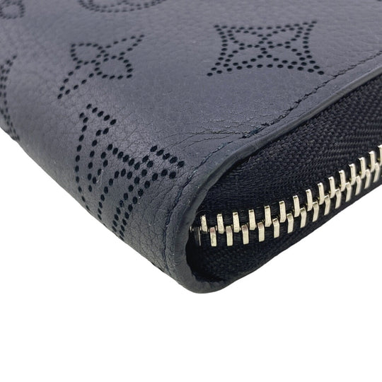 LOUIS VUITTON Long Wallet Purse M61867 Calfskin black Zip Around Calf Black Mahina Zippy wallet Women(Unisex) Used Authentic