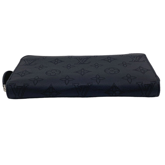 LOUIS VUITTON Long Wallet Purse M61867 Calfskin black Zip Around Calf Black Mahina Zippy wallet Women(Unisex) Used Authentic