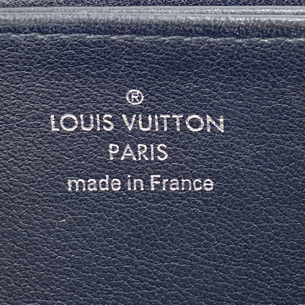 LOUIS VUITTON Long Wallet Purse M61867 Calfskin black Zip Around Calf Black Mahina Zippy wallet Women(Unisex) Used Authentic