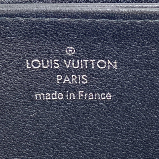LOUIS VUITTON Long Wallet Purse M61867 Calfskin black Zip Around Calf Black Mahina Zippy wallet Women(Unisex) Used Authentic