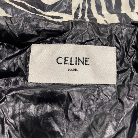 CELINE Nylon jacket 2W537260Q Nylon black 44 22Stainless Steel Zebra look loose cut jacket mens 44 Used Authentic