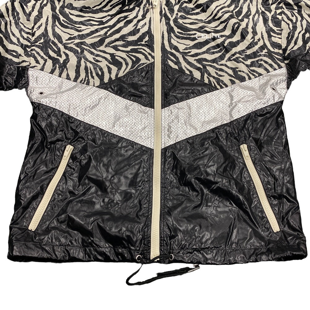 CELINE Nylon jacket 2W537260Q Nylon black 44 22Stainless Steel Zebra look loose cut jacket mens 44 Used Authentic