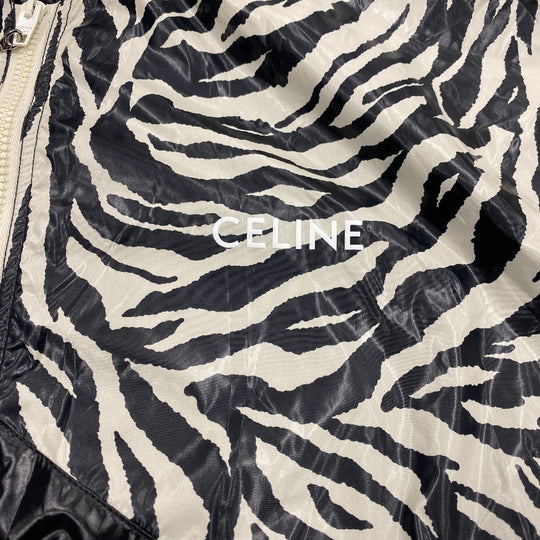 CELINE Nylon jacket 2W537260Q Nylon black 44 22Stainless Steel Zebra look loose cut jacket mens 44 Used Authentic