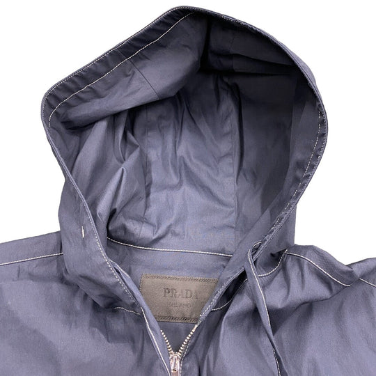 PRADA Hoodie SC686 Cotton, Nylon Navy 23Stainless Steel XS mens Used Authentic