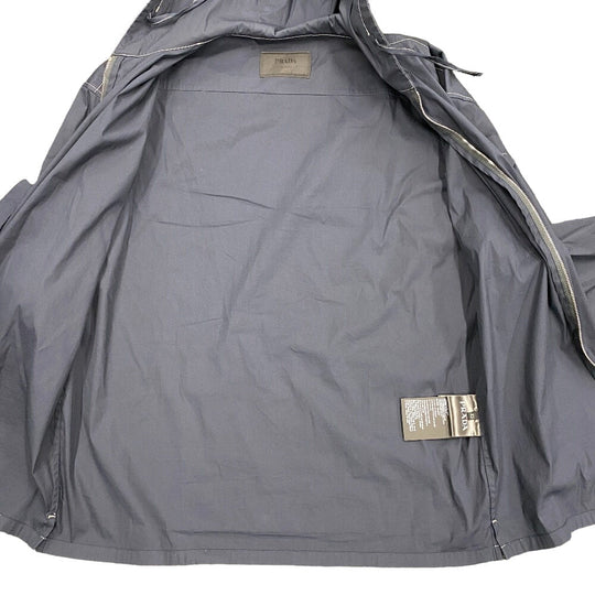 PRADA Hoodie SC686 Cotton, Nylon Navy 23Stainless Steel XS mens Used Authentic