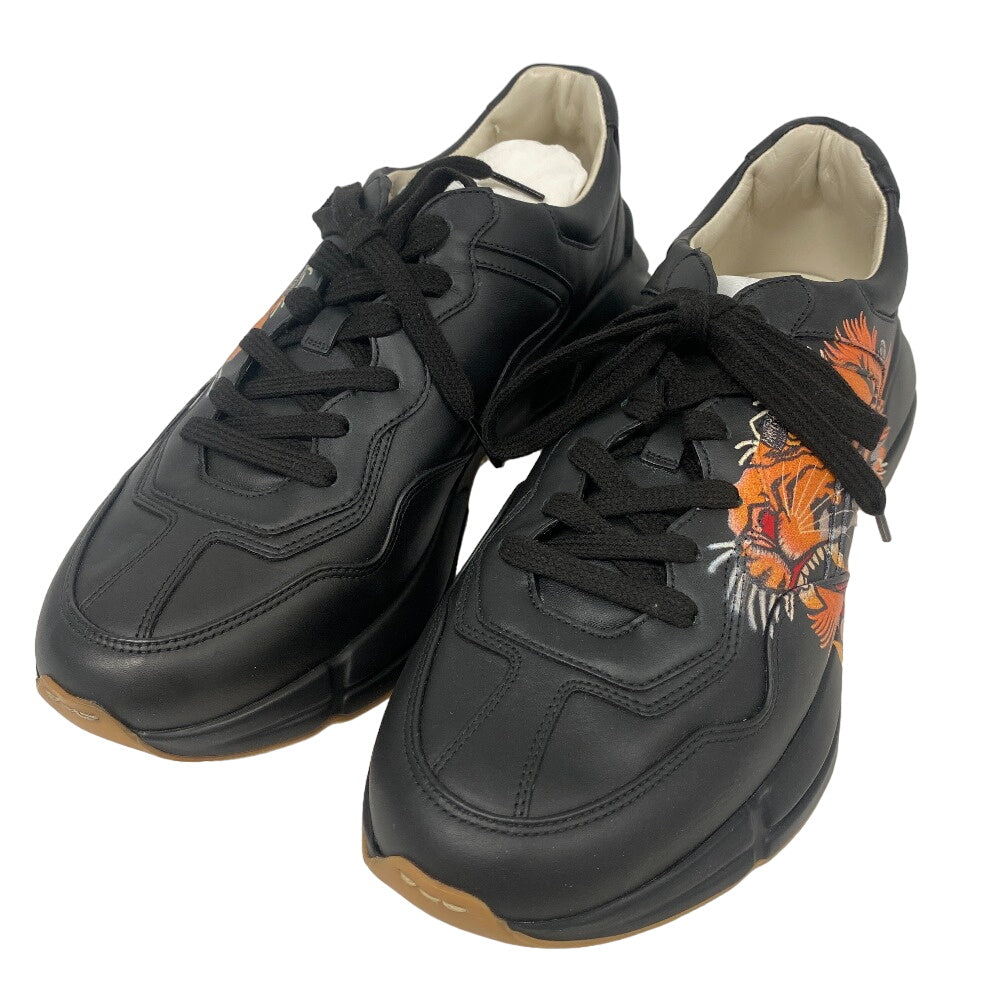 GUCCI sneakers 548635 leather black Ryton mens 9 Used Authentic