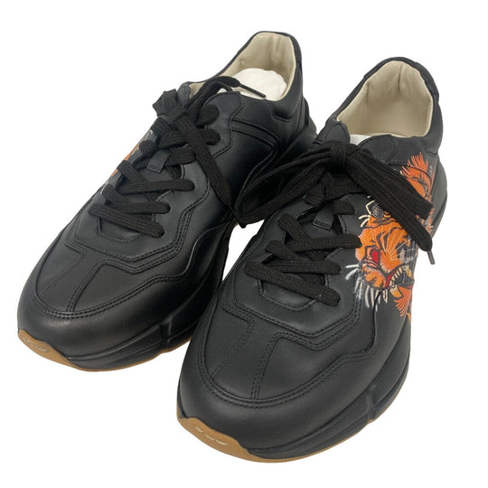 GUCCI sneakers 548635 leather black Ryton mens 9 Used Authentic
