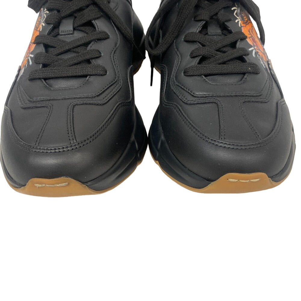 GUCCI sneakers 548635 leather black Ryton mens 9 Used Authentic