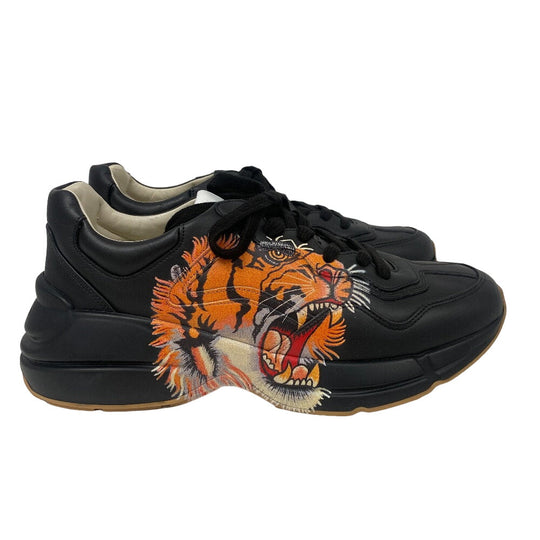 GUCCI sneakers 548635 leather black Ryton mens 9 Used Authentic