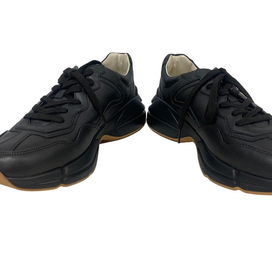 GUCCI sneakers 548635 leather black Ryton mens 9 Used Authentic
