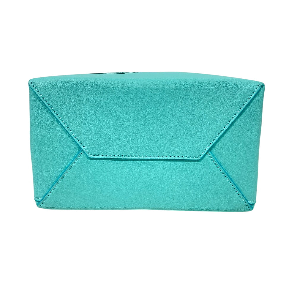TIFFANY&Co. Tote Bag leather Turquoise 2WAY Shoulder Mini Shopping Tote Cat street Women Used Authentic
