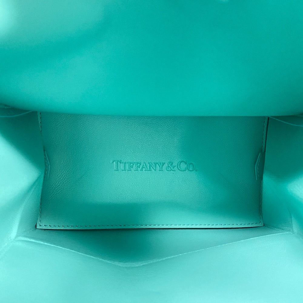 TIFFANY&Co. Tote Bag leather Turquoise 2WAY Shoulder Mini Shopping Tote Cat street Women Used Authentic