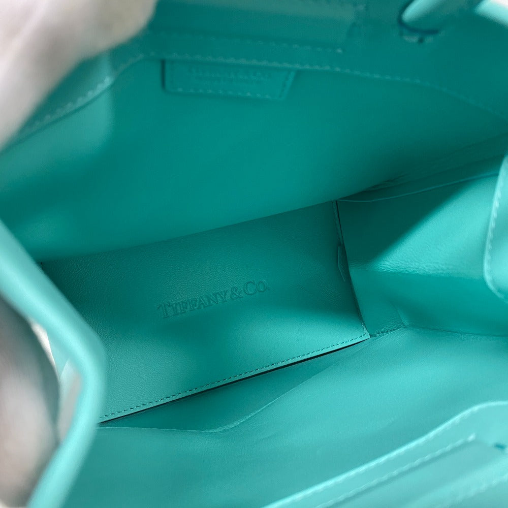 TIFFANY&Co. Tote Bag leather Turquoise 2WAY Shoulder Mini Shopping Tote Cat street Women Used Authentic