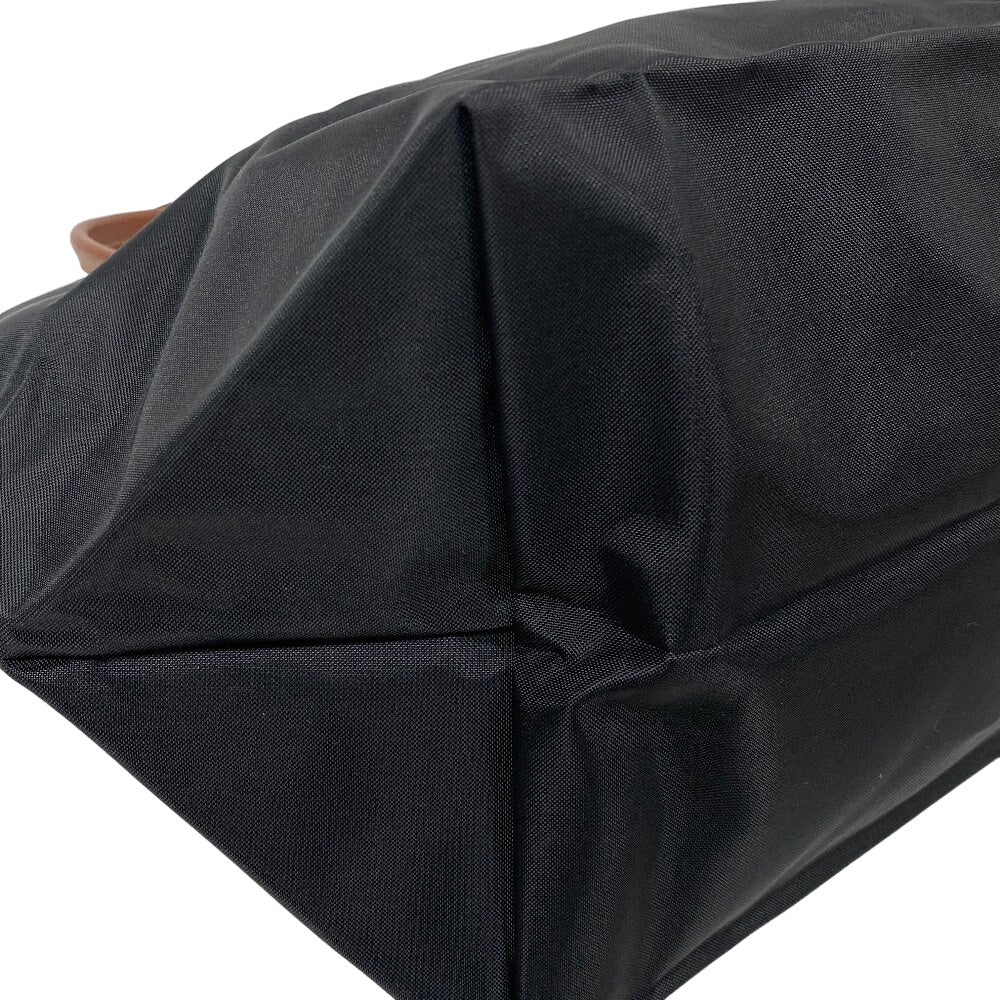 Longchamp Handbag 1623-089 Nylon, Leather black Women Used Authentic
