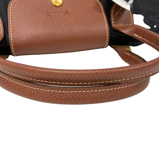 Longchamp Handbag 1623-089 Nylon, Leather black Women Used Authentic