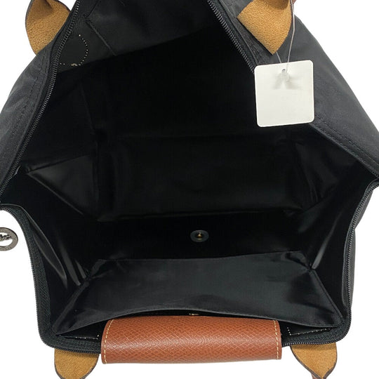 Longchamp Handbag 1623-089 Nylon, Leather black Women Used Authentic