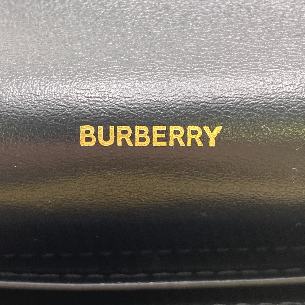 THOMAS BURBERRY Long Wallet Purse 8026108 leather black flap check HALTON EV Women Used Authentic