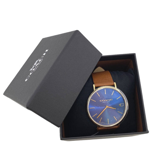 COACH Watches 14602473 Stainless Steel blue CHARLES mens Used Authentic