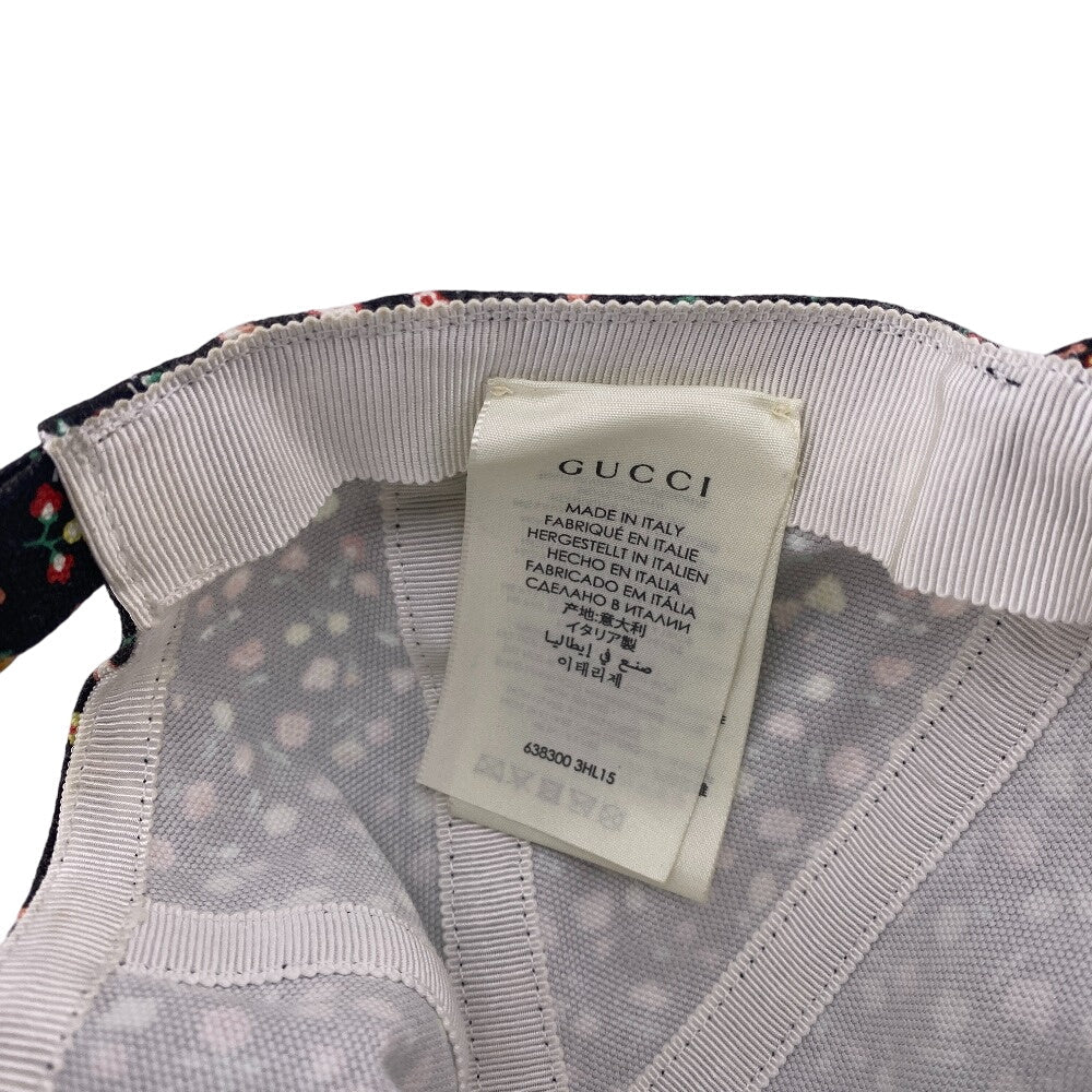 GUCCI cap 638300 cotton Brown Liberty Floral Women M Used Authentic
