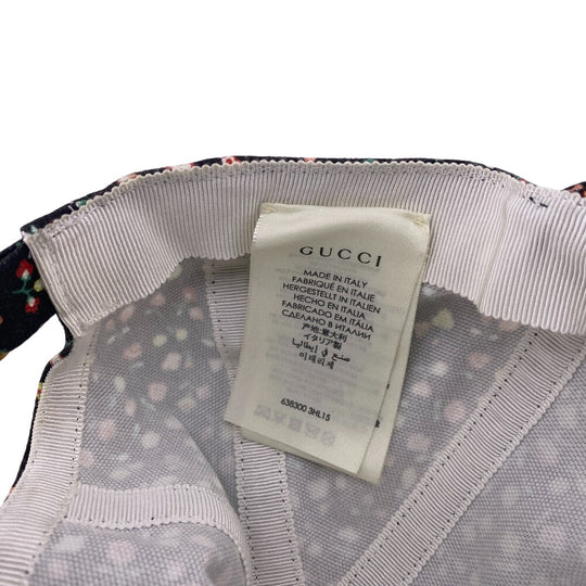GUCCI cap 638300 cotton Brown Liberty Floral Women M Used Authentic