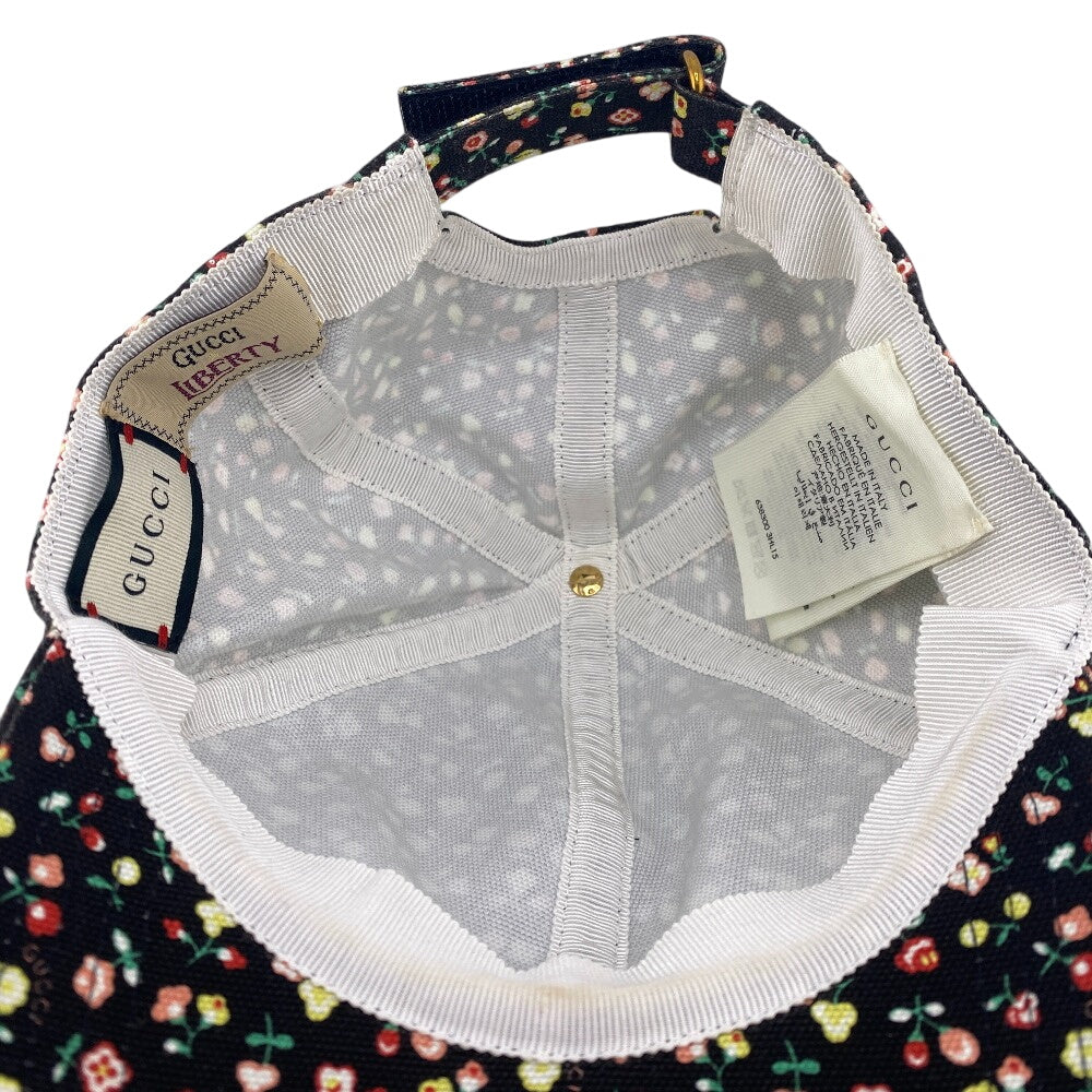 GUCCI cap 638300 cotton Brown Liberty Floral Women M Used Authentic