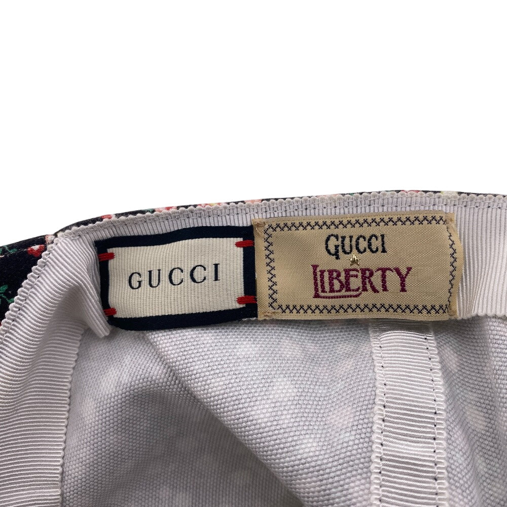 GUCCI cap 638300 cotton Brown Liberty Floral Women M Used Authentic