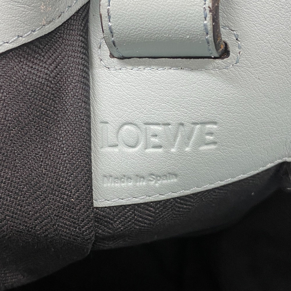 LOEWE Shoulder Bag leather blue 2WAY handbag Hammock large Women Used Authentic