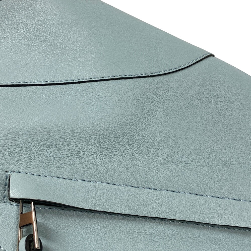 LOEWE Shoulder Bag leather blue 2WAY handbag Hammock large Women Used Authentic