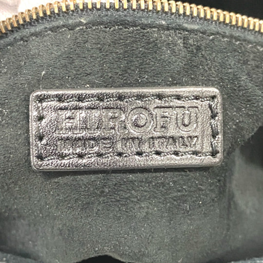 HIROFU Handbag leather black H logo Bellina Women Used Authentic