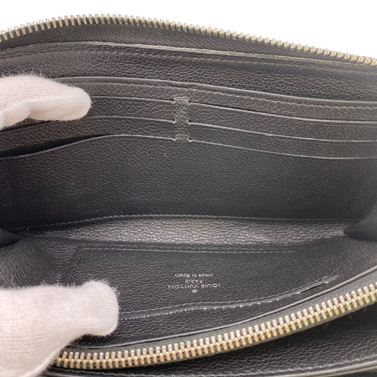 LOUIS VUITTON Long Wallet Purse M62622 leather black Zip Around LV Logo Zippy Lock Me mens Used Authentic