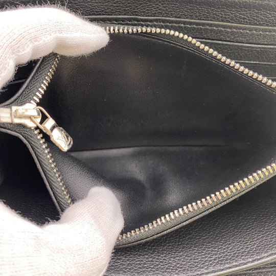 LOUIS VUITTON Long Wallet Purse M62622 leather black Zip Around LV Logo Zippy Lock Me mens Used Authentic