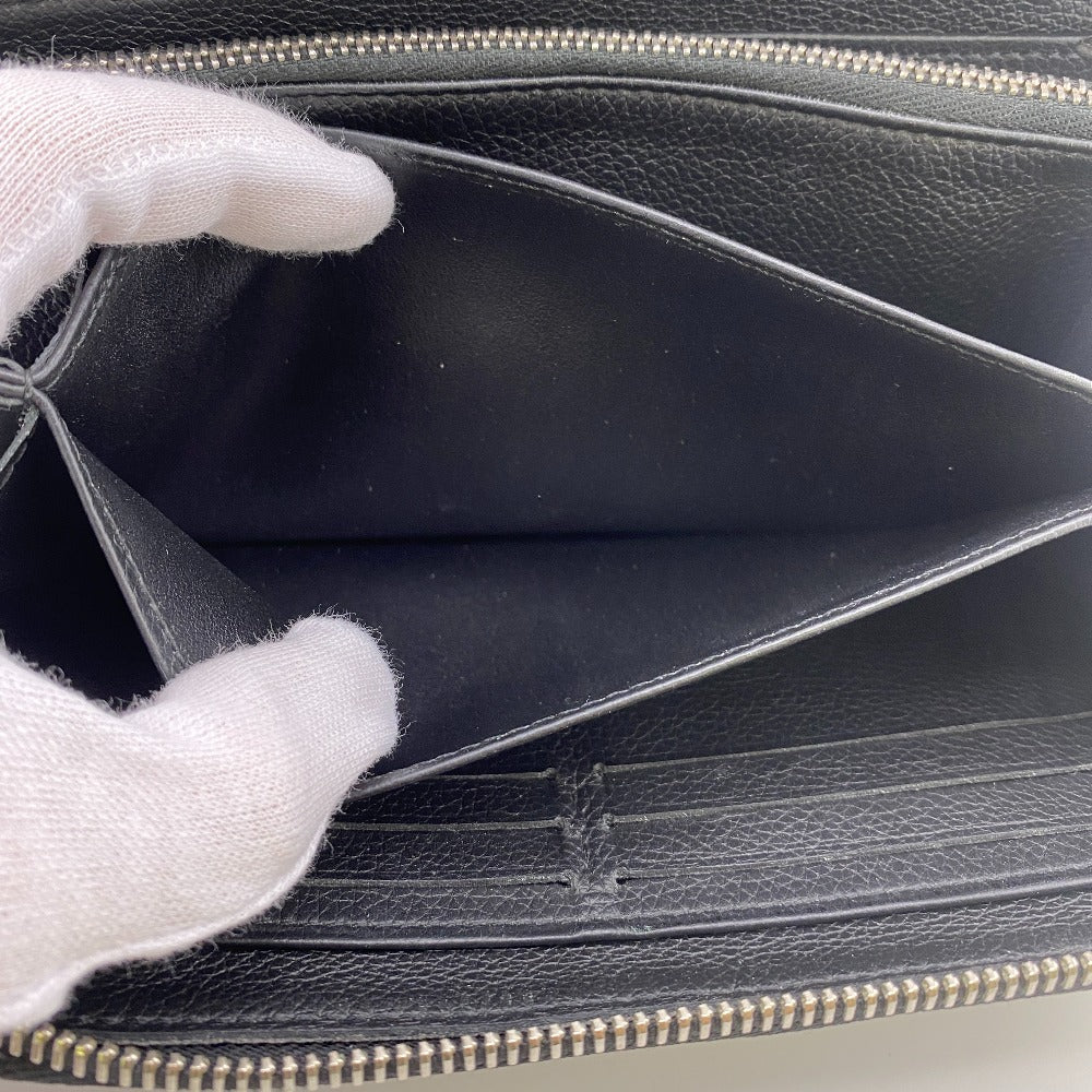 LOUIS VUITTON Long Wallet Purse M62622 leather black Zip Around LV Logo Zippy Lock Me mens Used Authentic