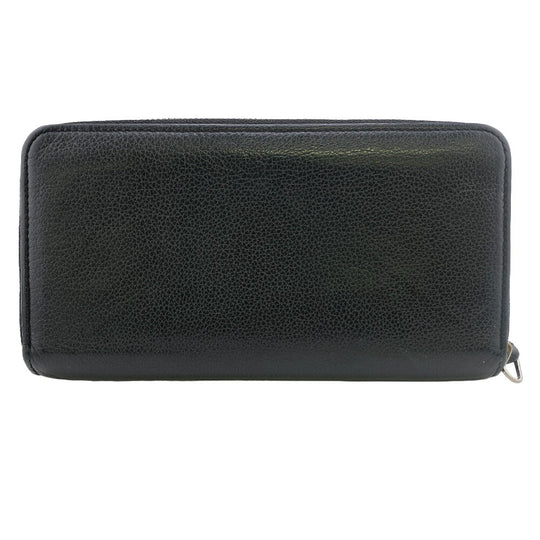 LOUIS VUITTON Long Wallet Purse M62622 leather black Zip Around LV Logo Zippy Lock Me mens Used Authentic