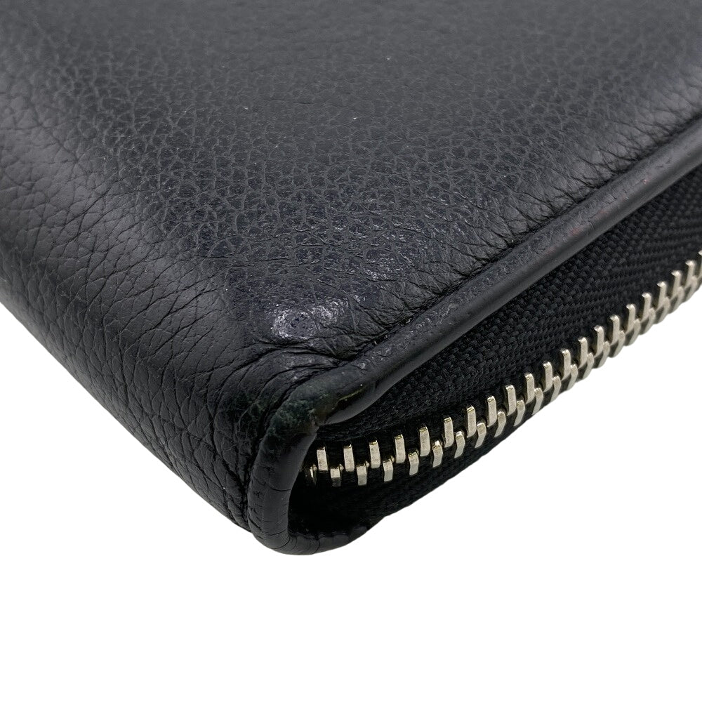 LOUIS VUITTON Long Wallet Purse M62622 leather black Zip Around LV Logo Zippy Lock Me mens Used Authentic