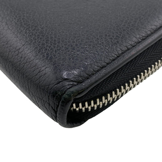 LOUIS VUITTON Long Wallet Purse M62622 leather black Zip Around LV Logo Zippy Lock Me mens Used Authentic